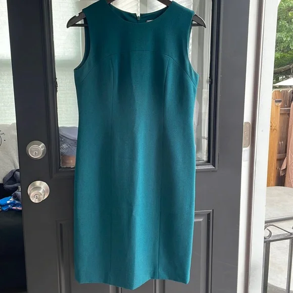kasper green dress Buckle Trim Sheath Dress